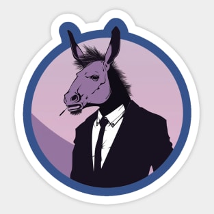 The Ultimate Work Horse: A Comical Take on the Daily Grind Sticker